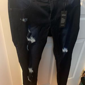 City Chic Dark Ripped Denim 14